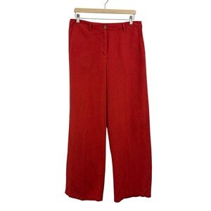 J. Jill Women’s Linen Red Wide Leg Pants Size 10 Tall